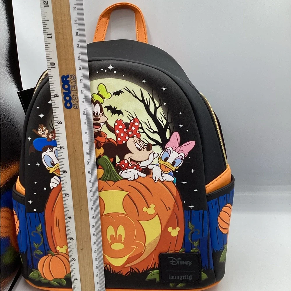 Disney Loungefly Halloween‎ Glow Mickey Pumpkin Mini Backpack NWT